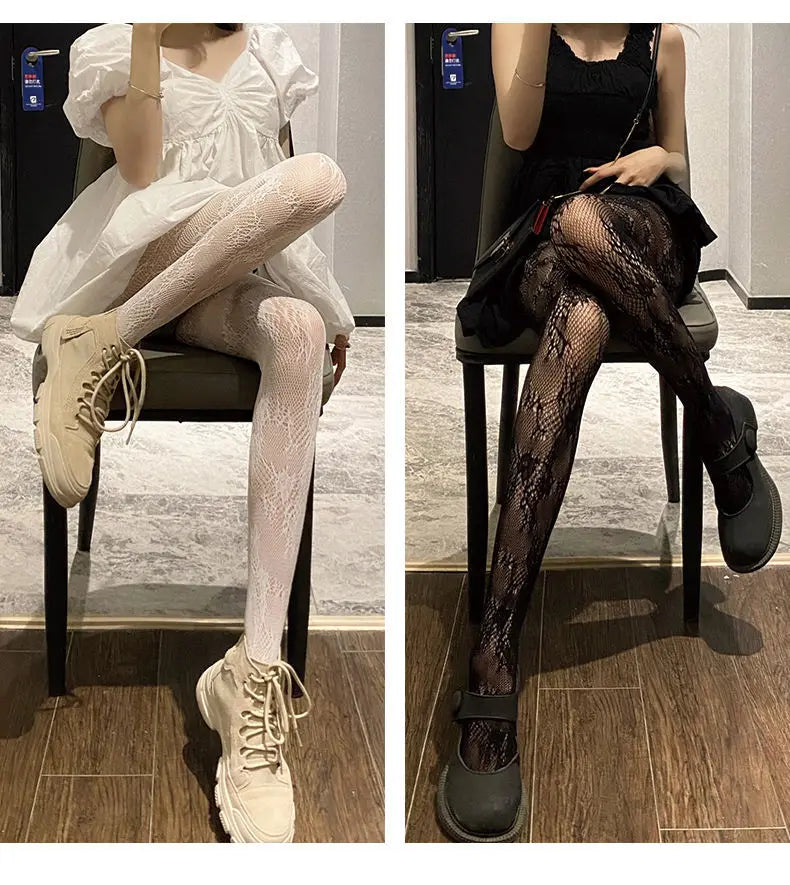 Floral Lace Mesh Women Tights