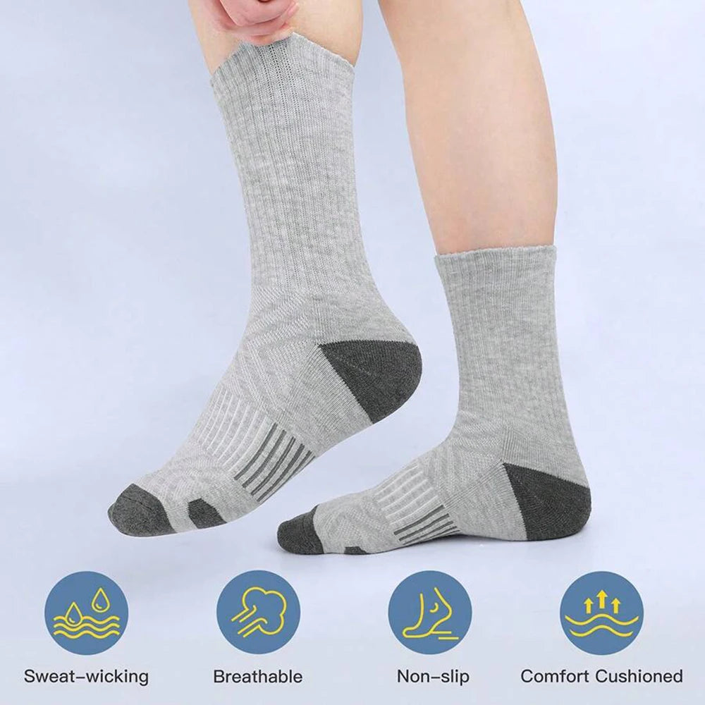 Polyester Spandex Breathable Athletic Crew Socks - 5