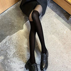Polyester Patchwork Pantyhose High Waist Stretchy Tights