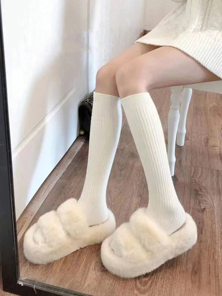 Polyester Spandex Women Mid Length Stockings - 6