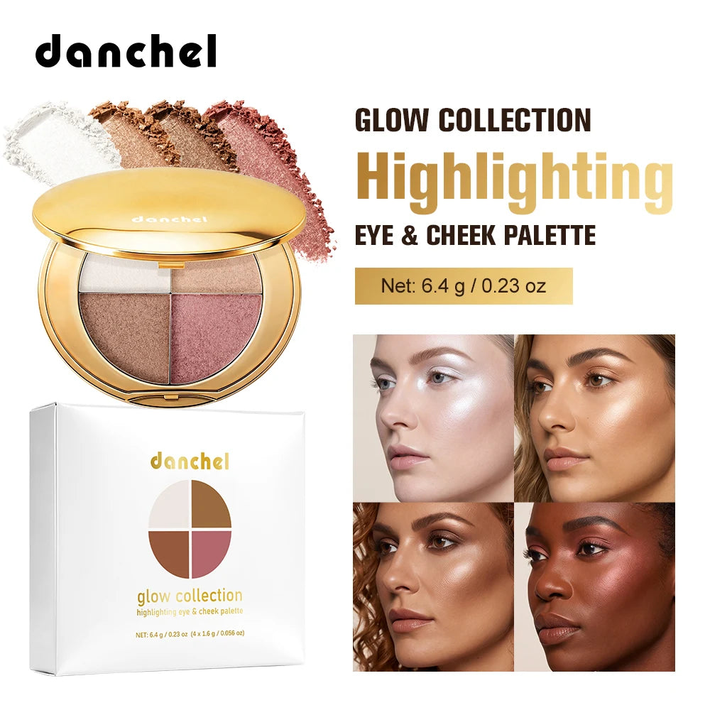 Powder Highlighter and Bronzer Face Makeup Palette