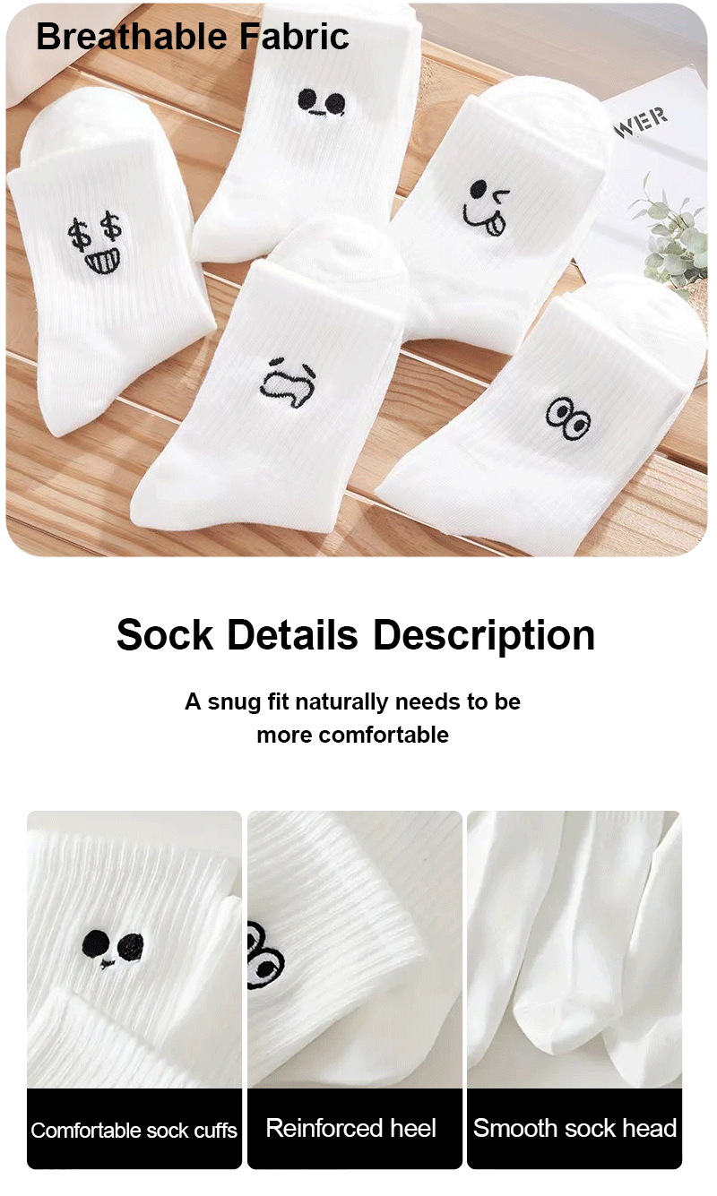 Polyester Blend Cartoon Pattern Mid Tube Socks - 9