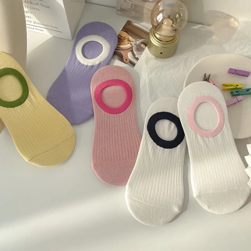 5 Pair Women Low Cut Nylon Ankle Socks - 4