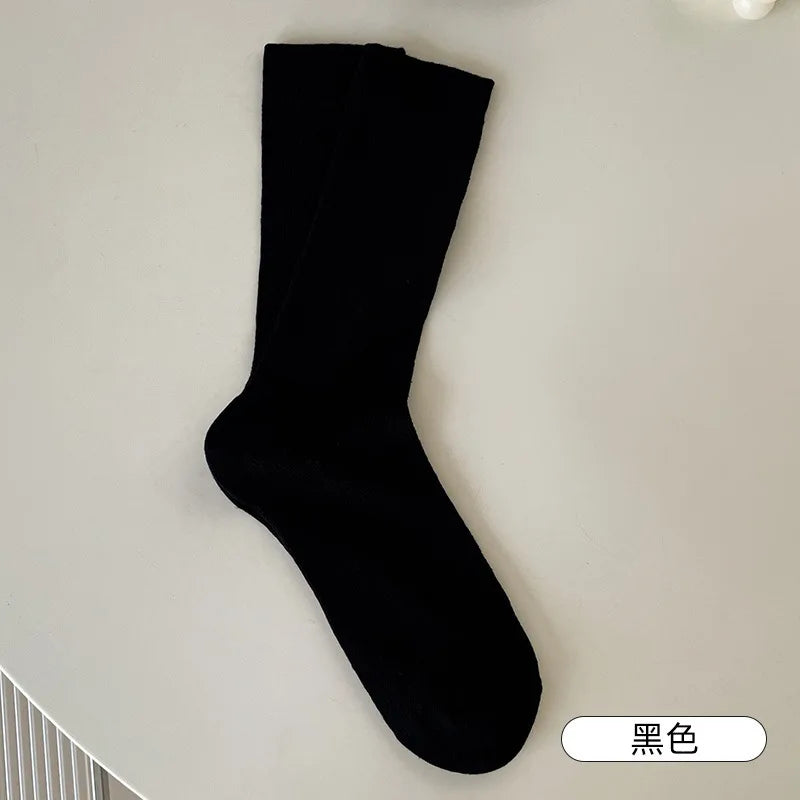 Cotton Nylon Hollow Knit Long Socks