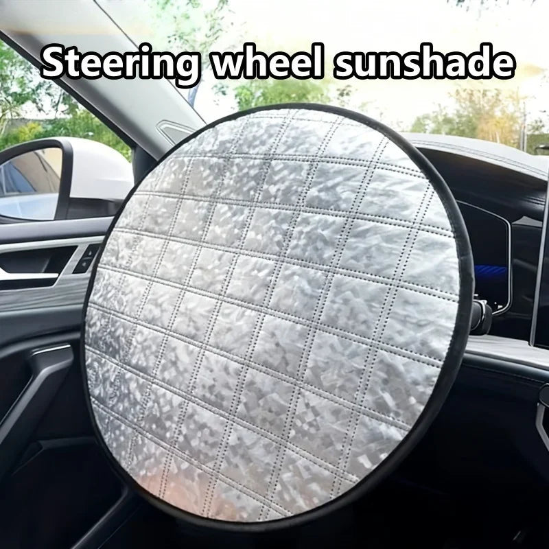 Reflective Aluminum Foil Car Steering Wheel Sun Shade Cover