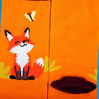 Cotton Blend Smiling Fox Pattern Mid Calf Socks
