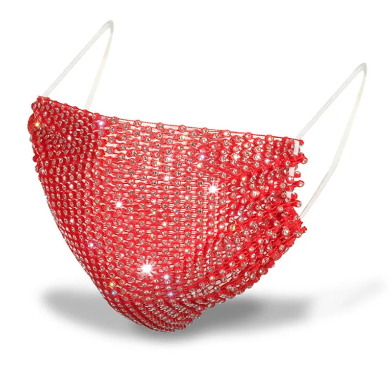 Nylon Rhinestone Decorative Face Mask
