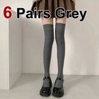 Polyester Elastane Striped Knee High Stockings