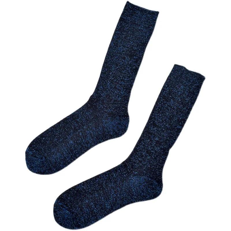 Cotton Blend Glitter Mid Tube Socks 3 Pairs - 6