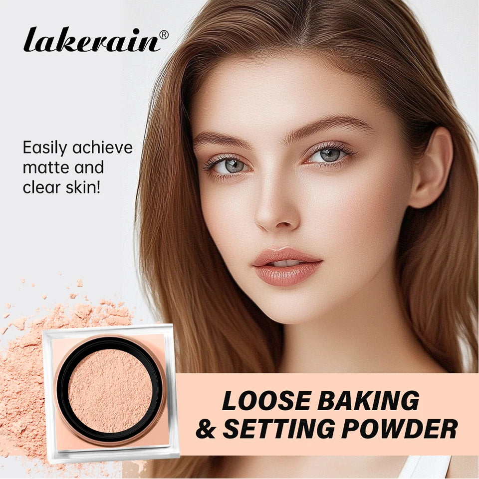 Matte Finish Loose Setting Powder Makeup With Puff