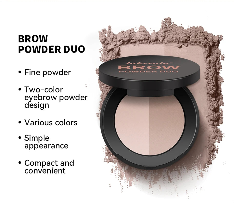 Dual Shade Eyebrow Powder Palette with Application Brush