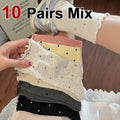 Polyester Spandex Polka Dot Mid Tube Casual Socks
