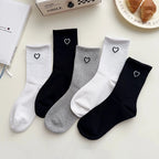 Polyester Spandex Heart Pattern Mid Tube Casual Socks