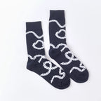 Cotton Blend Rope Pattern Mid Calf Crew Socks