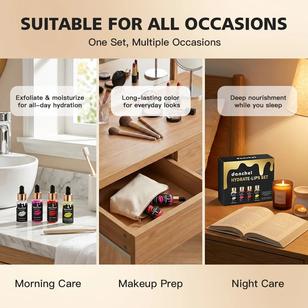 4 Piece Lip Exfoliation And Nourishing Treatment Set