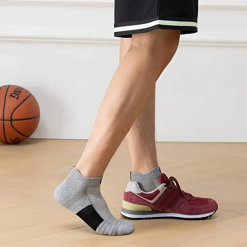 Polyester Spandex Athletic Ankle Socks - 5