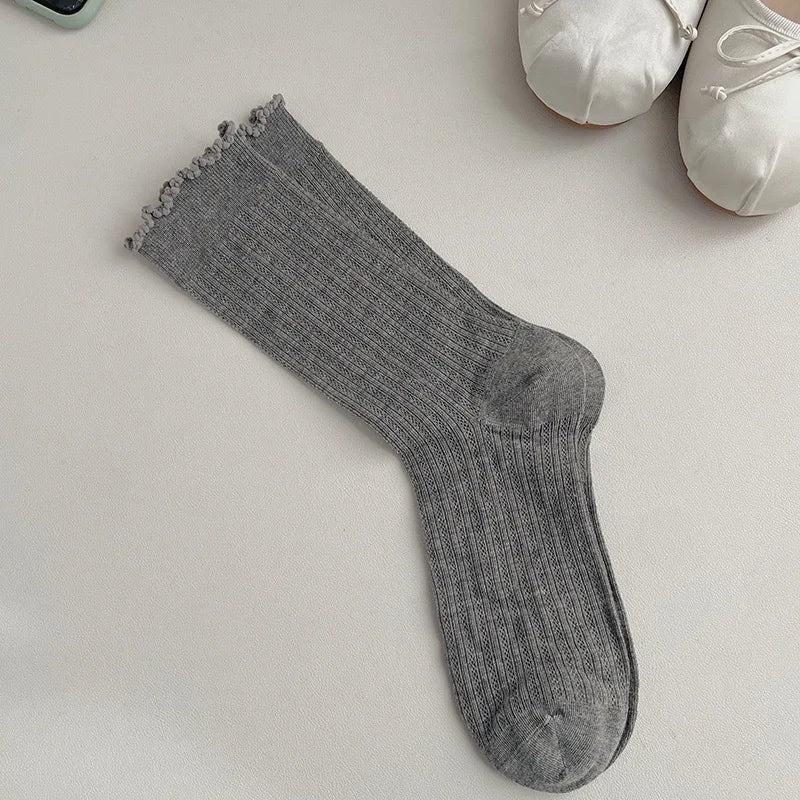 Polyester Elastane Casual Mid Tube Socks