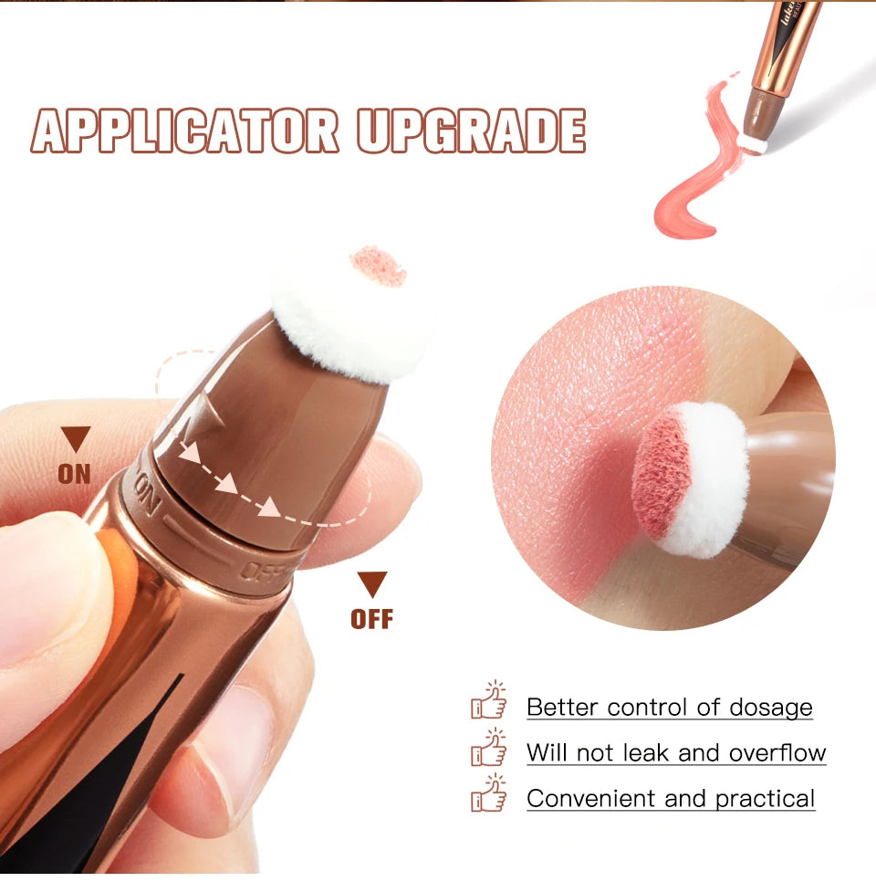 Liquid Face Contour Highlighter and Blush Wand Makeup Applicator - 17