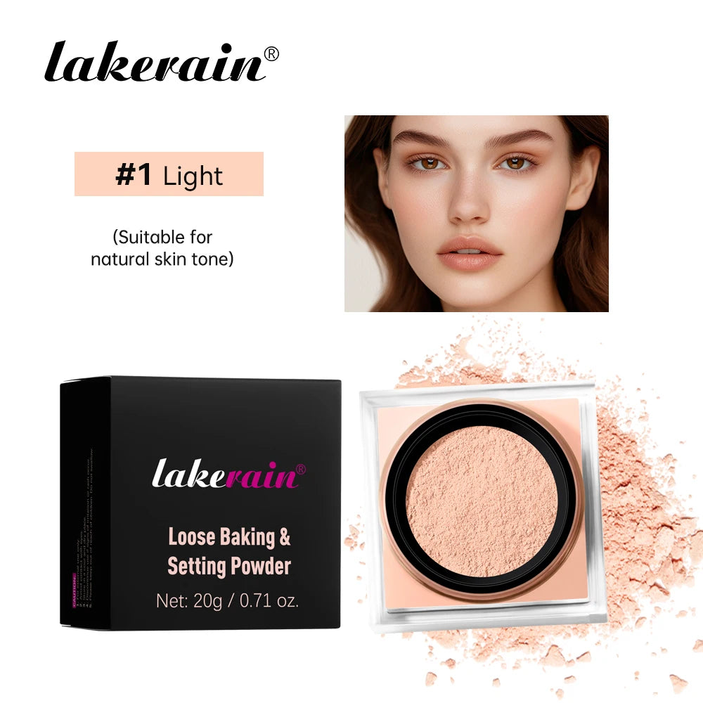 Matte Finish Loose Setting Powder Makeup With Puff