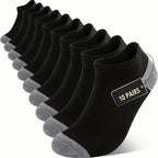 Polyester Elastane Low Cut Athletic Socks 10 Pack