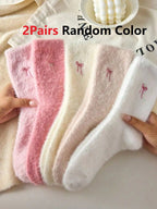 Polyester Elastane Knit Mid Tube Casual Socks