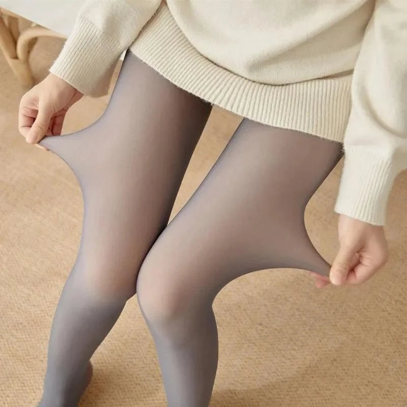 Nylon Elastane Fleece Lined Thermal Tights for Women - 6