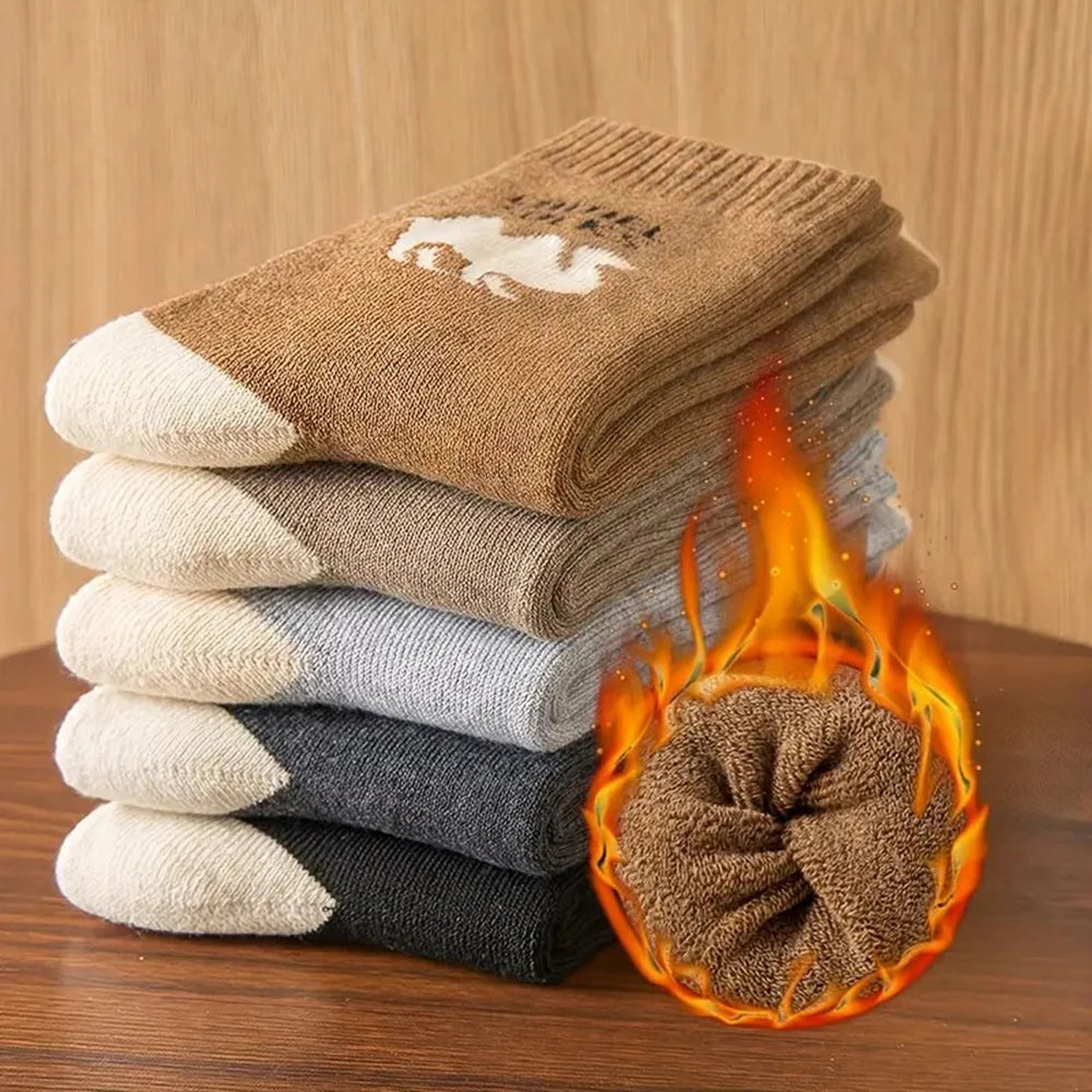Polyester Blend Crew Socks Five Pair Set - 9
