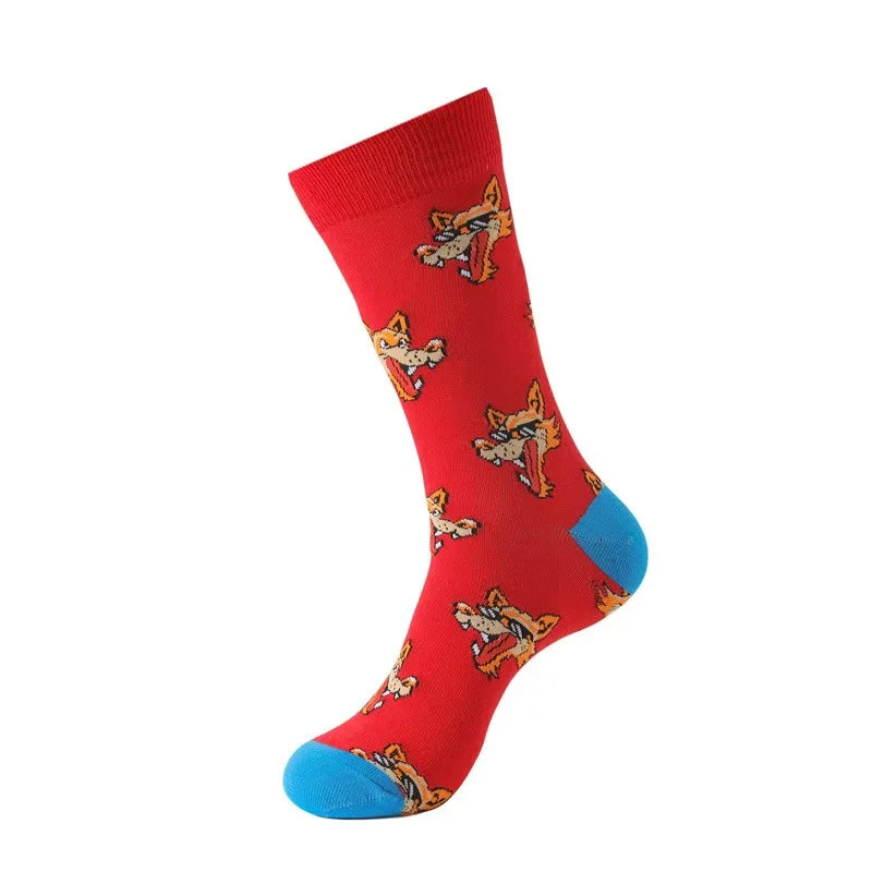 Polyester Elastane Animal Print Mid Calf Socks