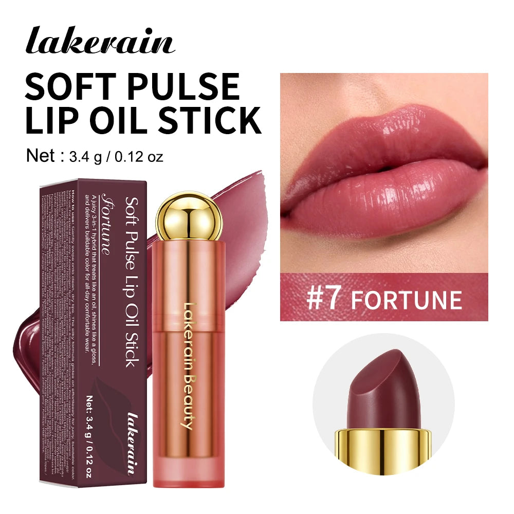 Tinted Lip Oil Stick Moisturizing Glossy Plumping Lipstick