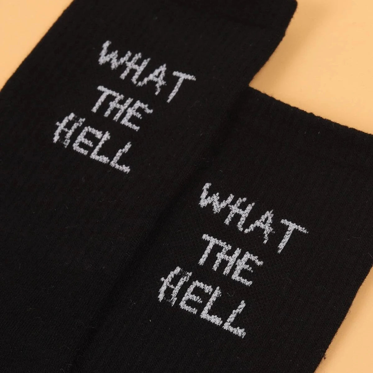 Polyester Elastane Crew Socks Letter Graphic Footwear - 3