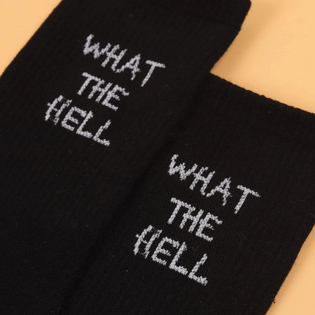 Polyester Elastane Crew Socks Letter Graphic Footwear
