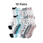 Polyester Elastane Floral Ruffle Crew Socks