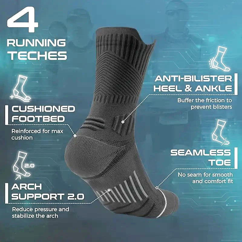 Nylon Spandex Crew Sports Socks for Men