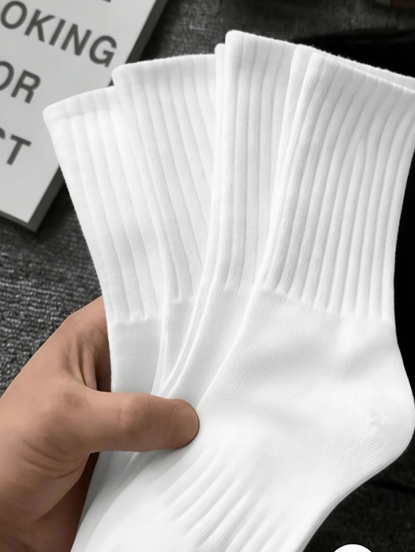 5 Pairs Polyester Elastane Crew Socks - 11