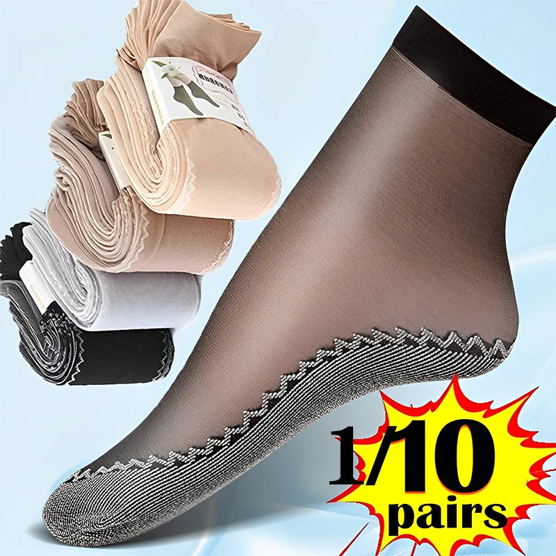 Nylon Elastane Breathable Anti Slip Women Boat Socks - 1