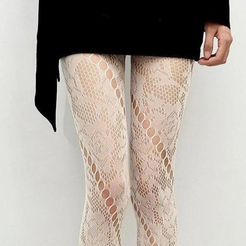 Floral Lace Mesh Patterned Women Tights