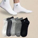 Polyester Blend Casual Letter Ankle Socks 5 Pack