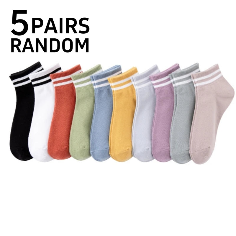 Polyester Elastane Striped Crew Socks - 6