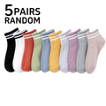 Polyester Elastane Striped Crew Socks