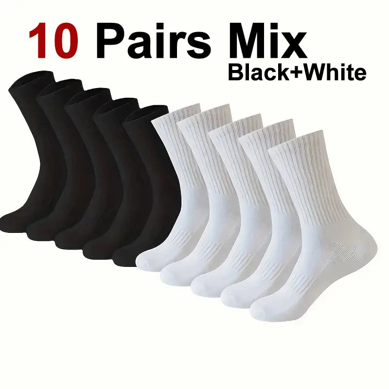 Polyester Blend Crew Socks Breathable Athletic Footwear