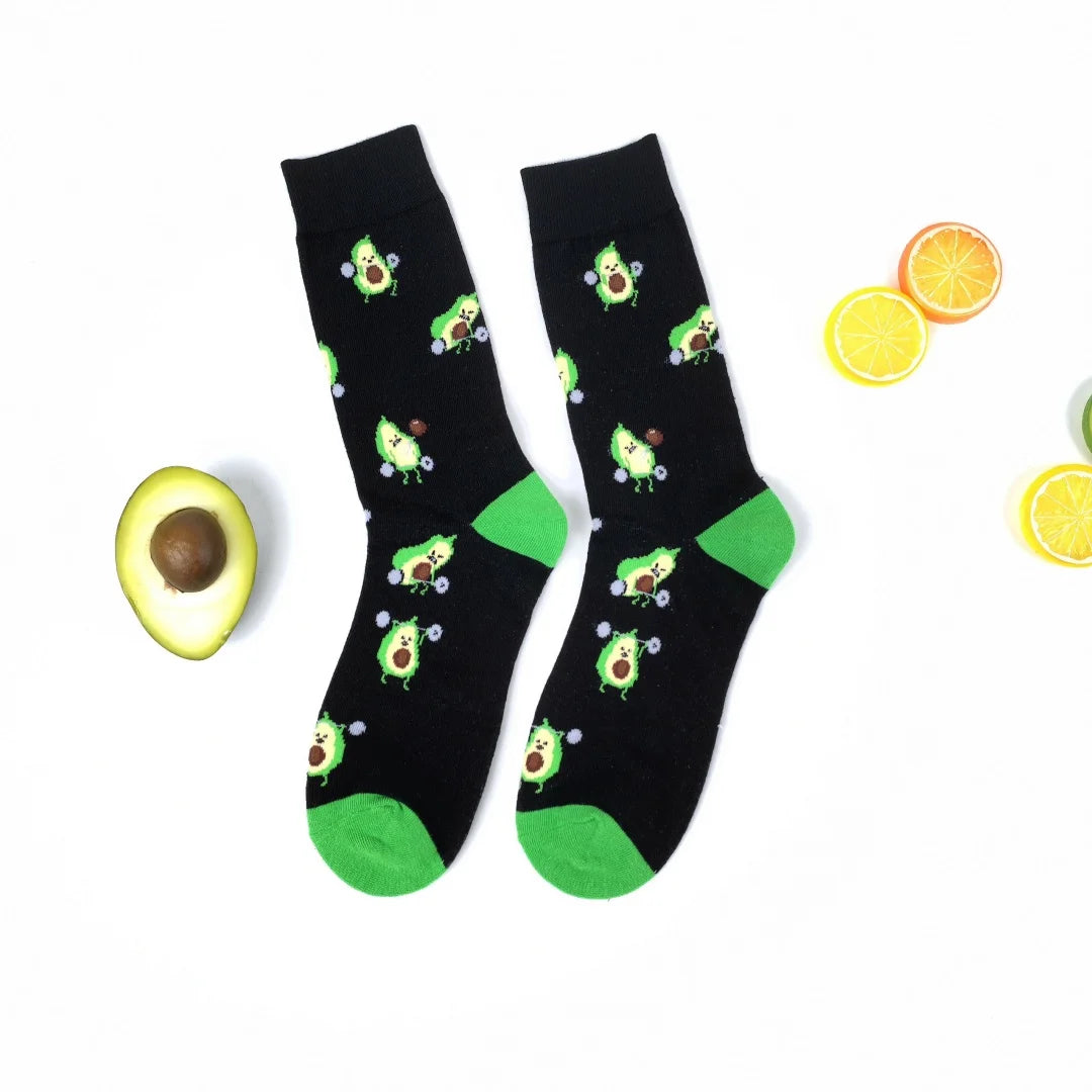 Unisex Polyester Crew Socks Food Pattern - 2