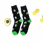 Unisex Polyester Crew Socks Food Pattern