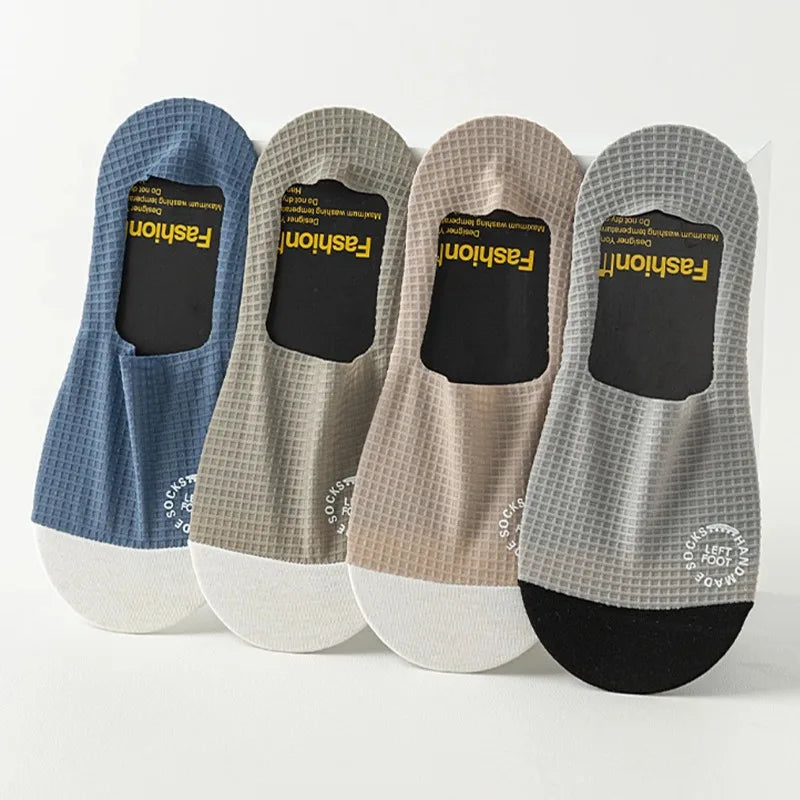 Cotton Blend Low Cut Breathable Invisible Socks - 6