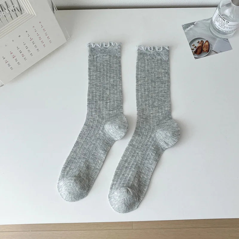 Polyester Elastane Casual Mid Tube Socks