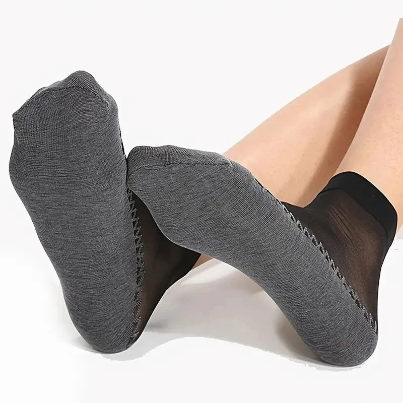 Thin Nylon Lace Transparent Socks Women Breathable Non Slip Cotton Bottom - 14