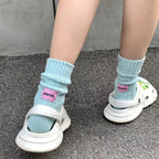 Thick Cotton Knit Mid Tube Crew Socks