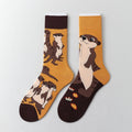 Cotton Blend Mid Calf Animal Pattern Socks