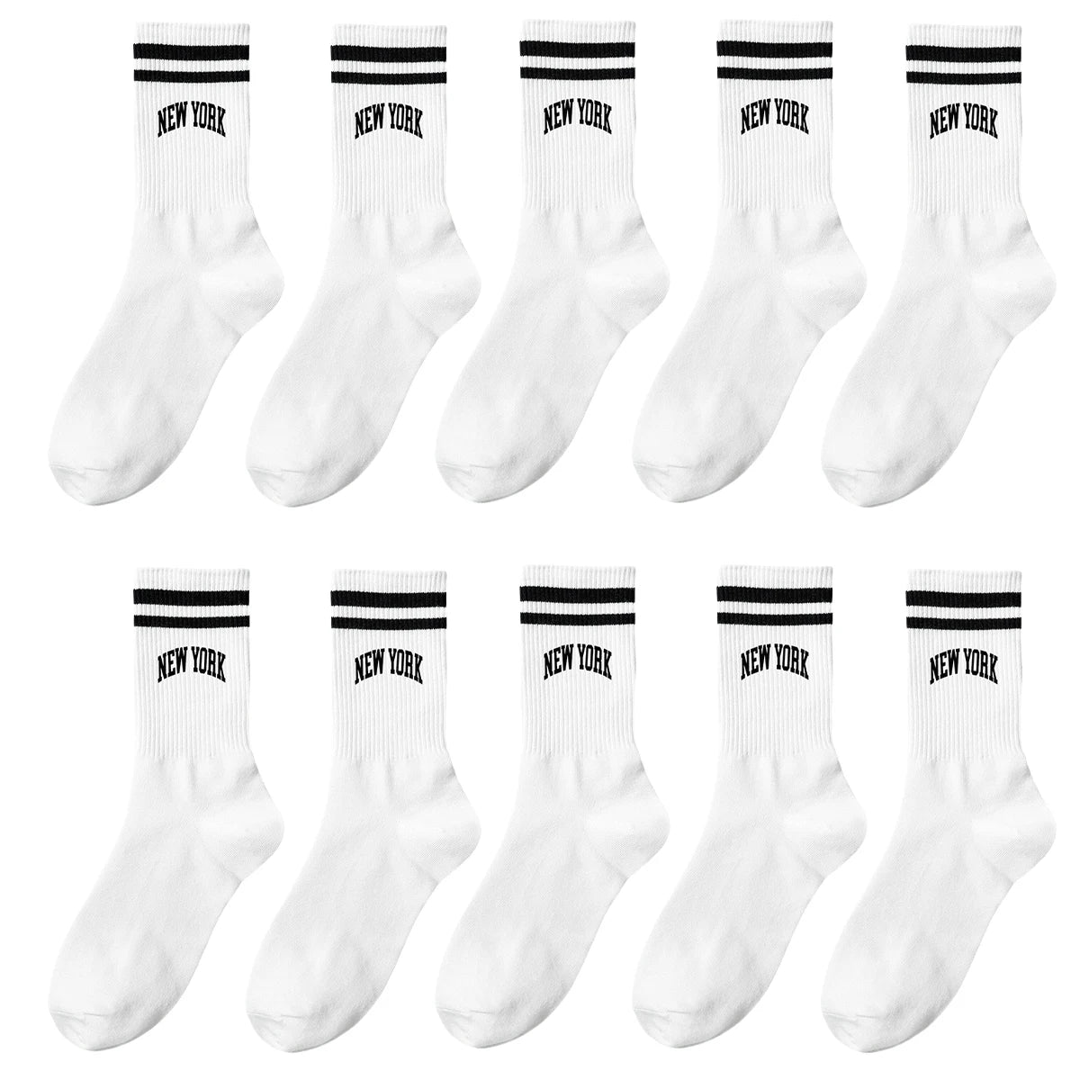 Polyester Elastane Women Crew Socks With Lettering