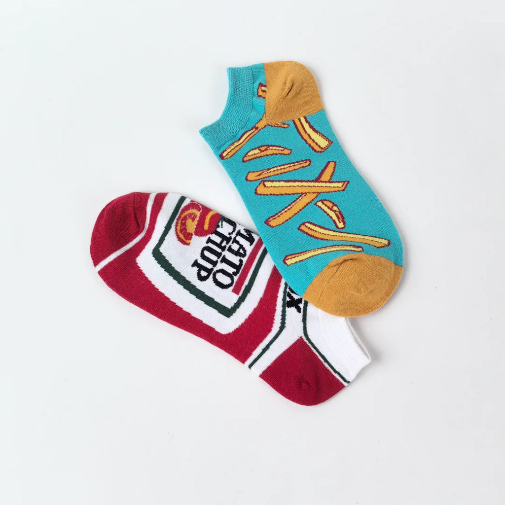 Cotton Blend Low Cut Printed Casual Socks