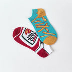 Cotton Blend Low Cut Printed Casual Socks